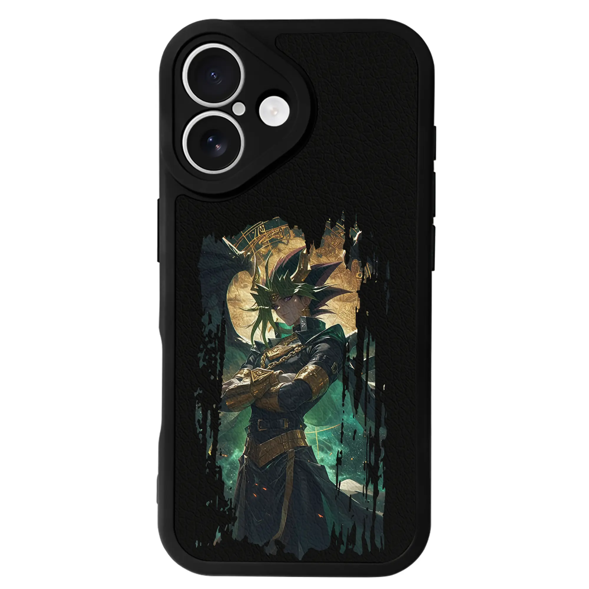 遊☆戯☆王 グッズ,武藤遊戯 - IPhone 16シリーズ対応 ・ シリコンスマホケース ・ レザー調 ・ 高精度フィット ・ 耐衝撃 ・ ワイヤレス充電対応 ・ 精密カット